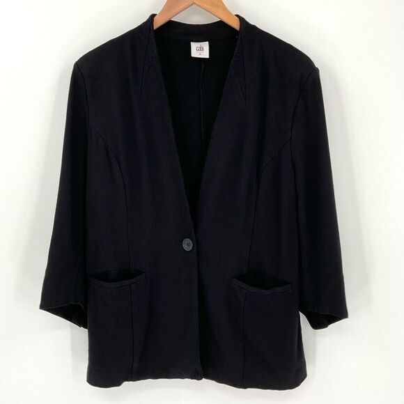 Cabi Turner Jacket Blazer Ponte Knit Women 12 Black 3026 Business Workwear - Picture 1 of 6